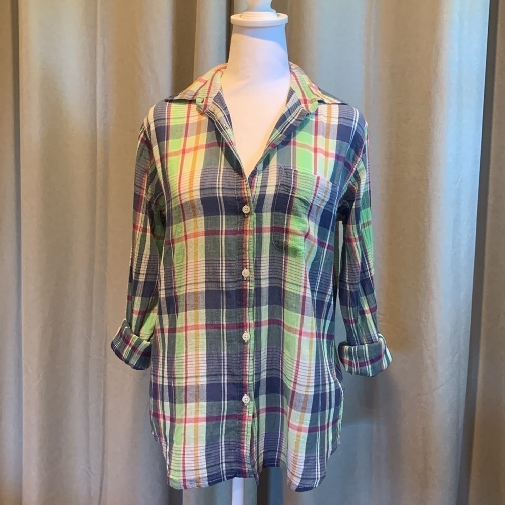 NWOT - Chaps Lightweight Plaid Button Down Top Size Small - Picture 7 of 15